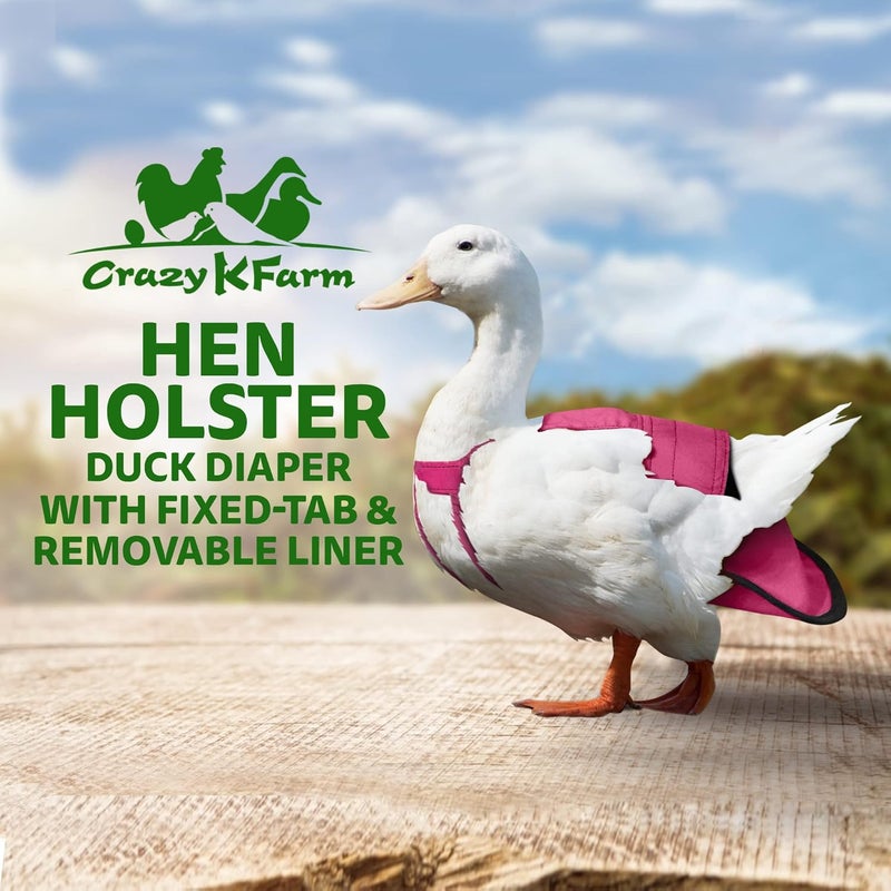 Holster Wrap-Around Duck Diaper with Removable Liner & Adjustable Tab – Pekin Duck Diapers for Pet Ducks, Bird Diaper, Duck Accessories – Durable, Secure Fit, Easy-to-Wear - Made in USA - Pink - Image 2